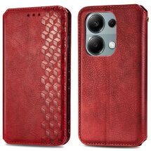 Чехол Deexe Rhombus Wallet для Xiaomi Redmi Note 13 Pro 4G / Poco M6 Pro - Red: фото 1 из 11