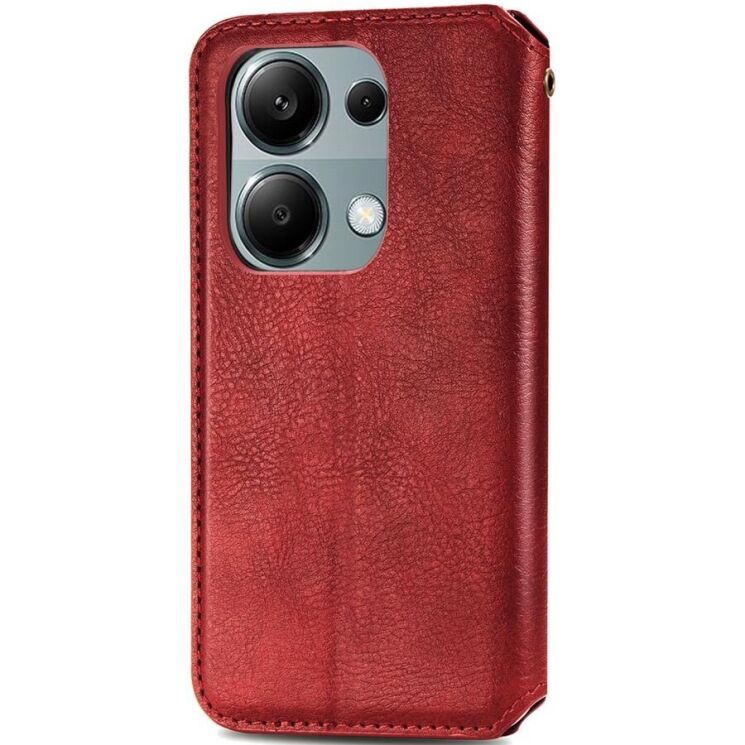 Чехол Deexe Rhombus Wallet для Xiaomi Redmi Note 13 Pro 4G / Poco M6 Pro - Red: фото 6 из 11
