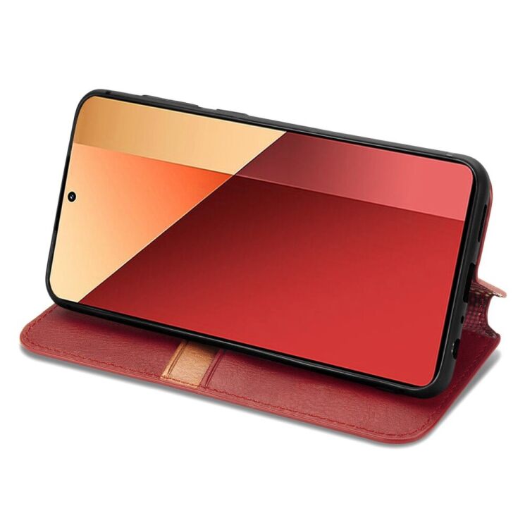 Чехол Deexe Rhombus Wallet для Xiaomi Redmi Note 13 Pro 4G / Poco M6 Pro - Red: фото 3 из 11