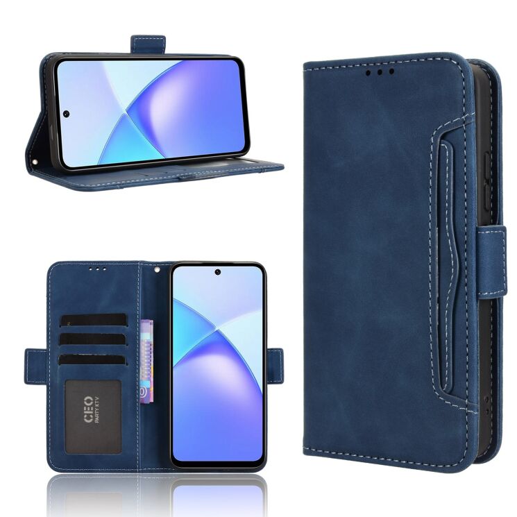Чохол Deexe Wallet Stand для Infinix Smart 10 - Blue: фото 7 з 13