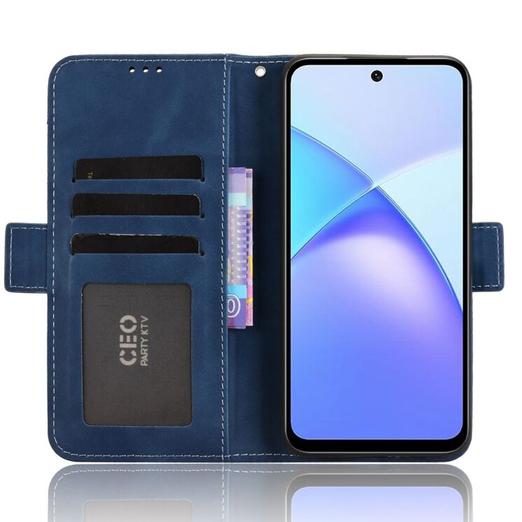 Чохол Deexe Wallet Stand для Infinix Smart 10 - Blue: фото 4 з 13