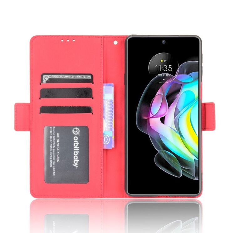 Чохол Deexe Wallet Stand для Motorola Edge 20 - Red: фото 7 з 11
