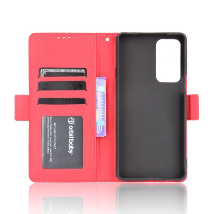 Чохол Deexe Wallet Stand для Motorola Edge 20 - Red: фото 6 з 11