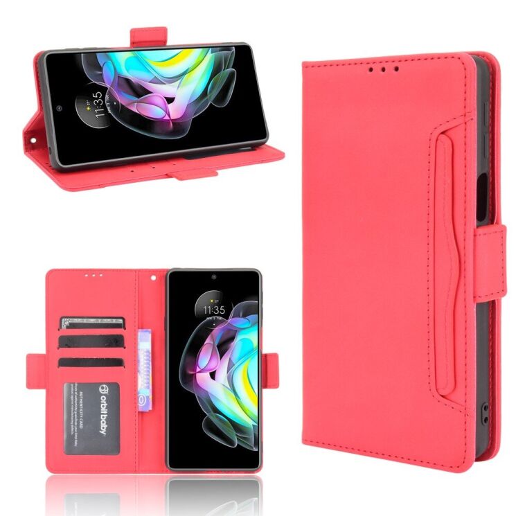 Чохол Deexe Wallet Stand для Motorola Edge 20 - Red: фото 9 з 11
