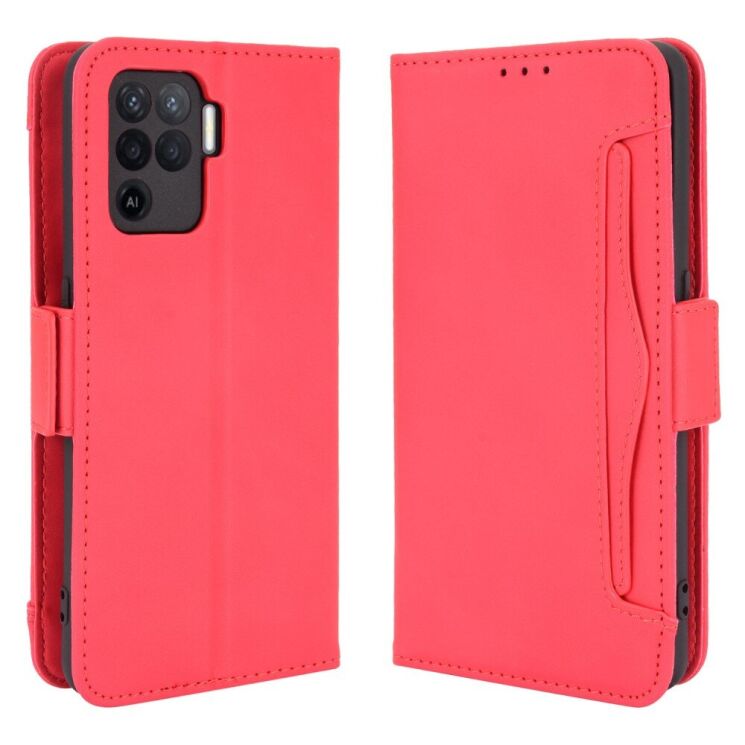 Чохол Deexe Wallet Stand для OPPO Reno 5 Lite - Red: фото 1 з 8