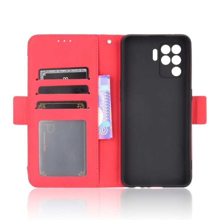 Чохол Deexe Wallet Stand для OPPO Reno 5 Lite - Red: фото 6 з 8