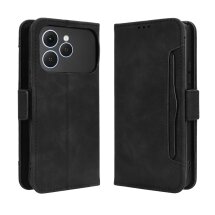 Чохол-книжка з кишеньками Deexe Wallet Stand для TECNO Spark 40 - Black: фото 1 з 16