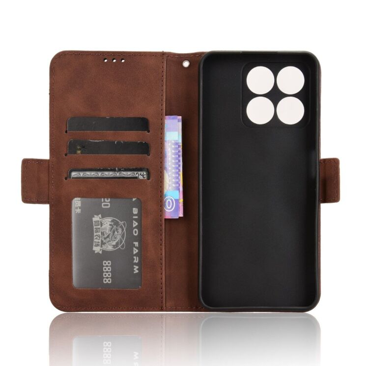 Чехол Deexe Wallet Stand для ZTE Blade A35 / Blade A55 - Brown: фото 5 из 7