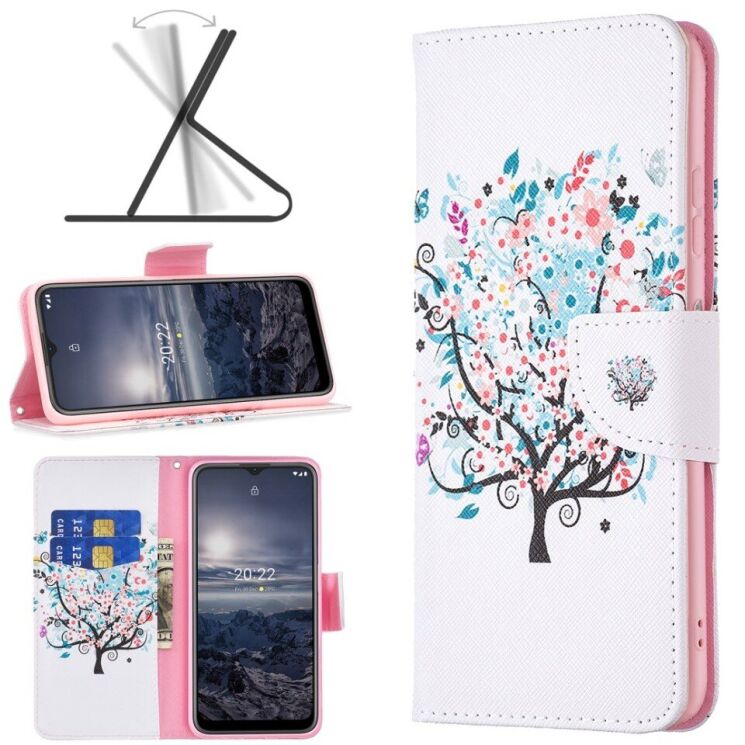 Чехол-книжка Deexe Color Wallet для Nokia G21 / G11 - Flower Tree: фото 1 из 8