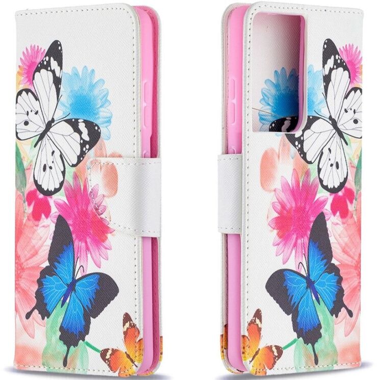 Чехол-книжка Deexe Color Wallet для Samsung Galaxy S21 Ultra (G998) - Two Butterfly: фото 2 из 9