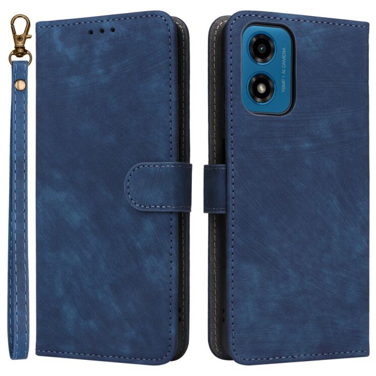 Чехол-книжка Deexe Delta Book для Motorola Moto G24 / G24 Power / G04 / G04s / E14 - Blue: фото 1 из 8