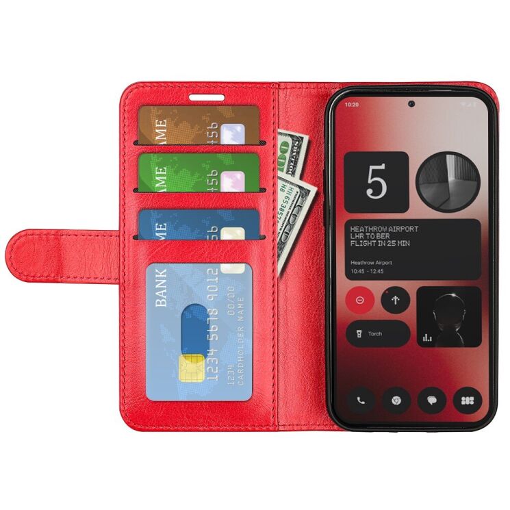 Чехол-книжка Deexe Wallet Style для Nothing Phone (2a) / Phone (2a) Plus - Red: фото 2 из 6