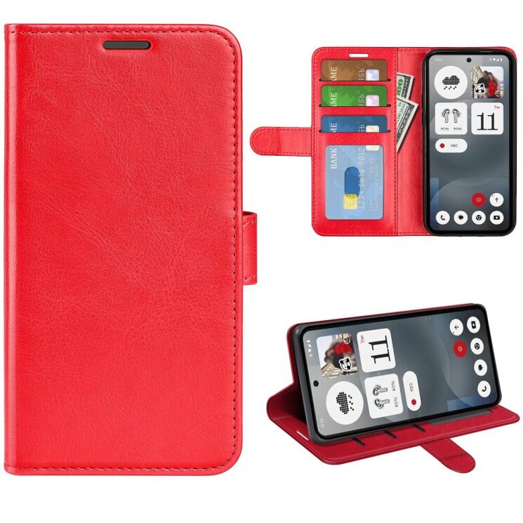 Чехол-книжка Deexe Wallet Style для Nothing Phone (3a) - Red: фото 2 из 5