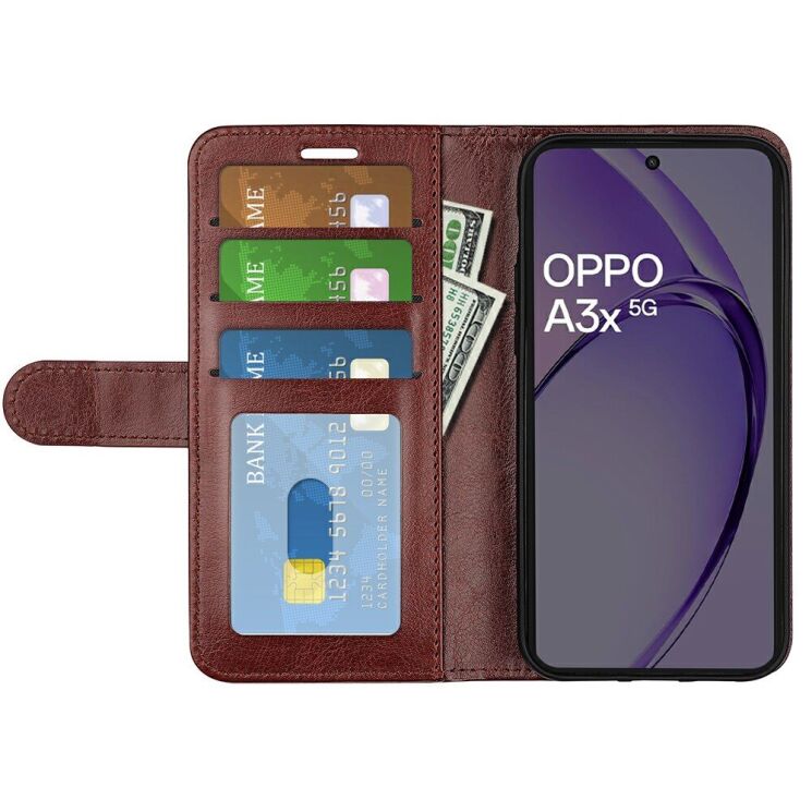 Чехол-книжка Deexe Wallet Style для OPPO A3x / A3 / A40m - Brown: фото 2 из 8