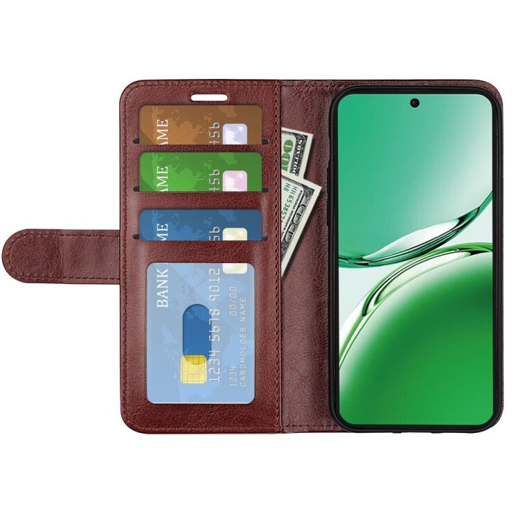 Чехол-книжка Deexe Wallet Style для OPPO Reno 12 F/FS - Brown: фото 2 из 6