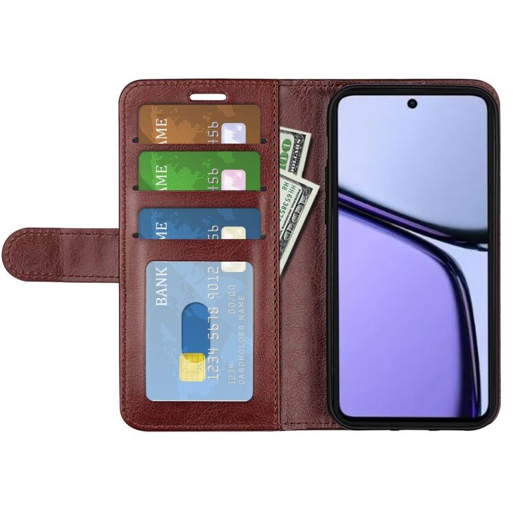 Чехол-книжка Deexe Wallet Style для Realme C65 - Brown: фото 2 из 6