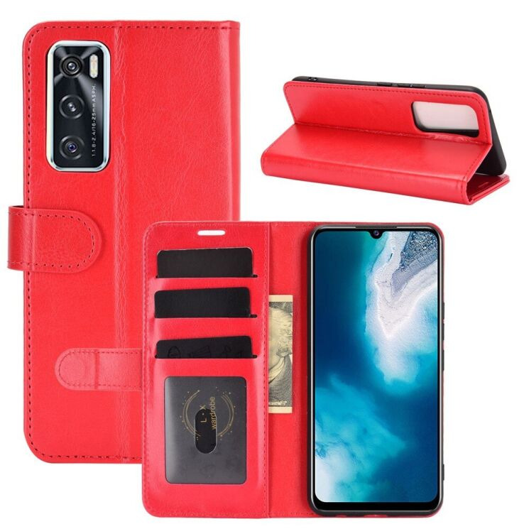 Классический чехол-книжка Deexe Wallet Style для VIVO V20 SE - Red: фото 2 из 8