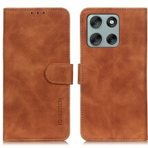 Чехол-книжка KHAZNEH Retro Wallet для Motorola Moto G86 - Brown: фото 1 из 7