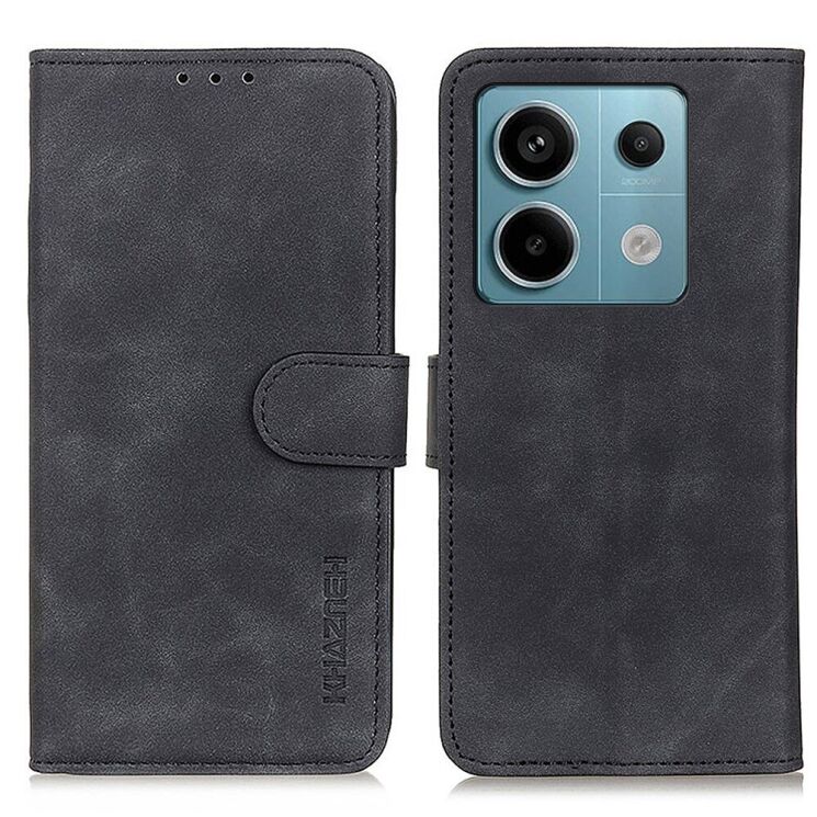 Чехол-книжка KHAZNEH Retro Wallet для Xiaomi Redmi Note 13 Pro 5G / Poco X6 - Black: фото 1 из 7