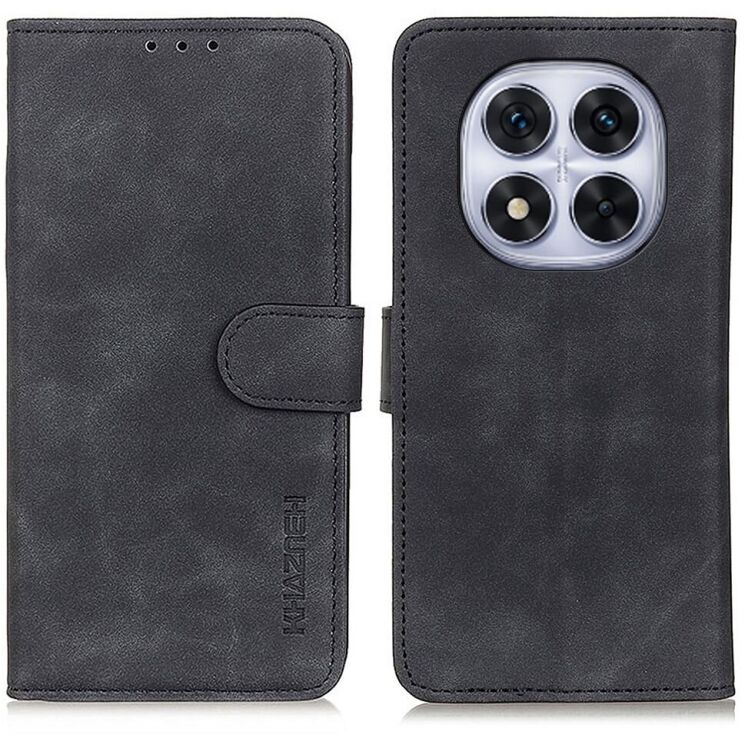 Чехол-книжка KHAZNEH Retro Wallet для Xiaomi Redmi Note 14 Pro 5G / Note 14 Pro Plus - Black: фото 1 из 8