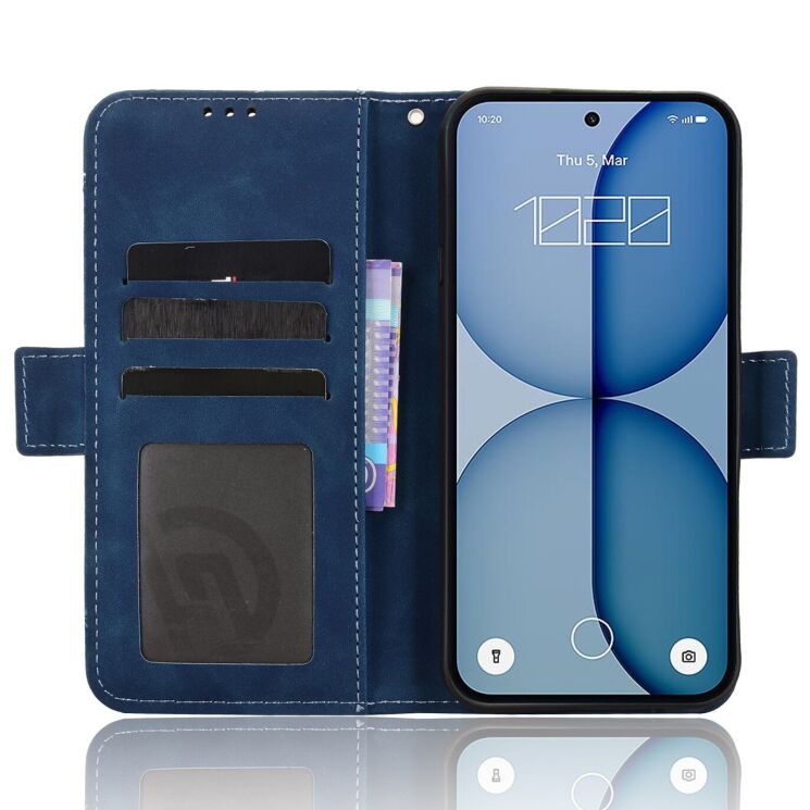 Чохол-книжка з кишеньками Deexe Wallet Stand для Nothing Phone (4a) - Blue: фото 5 з 8