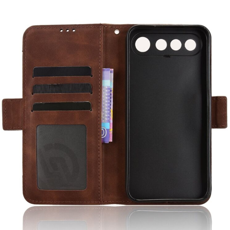 Чохол-книжка з кишеньками Deexe Wallet Stand для Realme 16 - Brown (412308Z) Чохол-книжка з кишеньками Deexe Wallet Stand для Realme 16 - Brown: фото 4 з 15