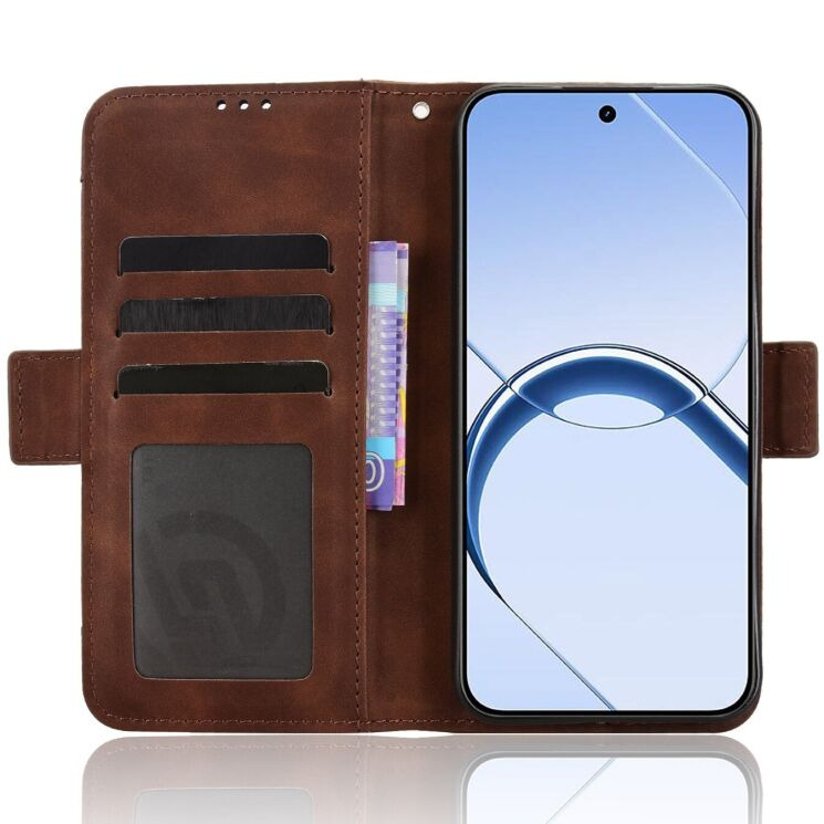 Чохол-книжка з кишеньками Deexe Wallet Stand для Realme 16 - Brown (412308Z) Чохол-книжка з кишеньками Deexe Wallet Stand для Realme 16 - Brown: фото 5 з 15