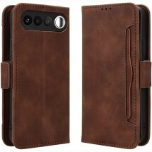 Чохол-книжка з кишеньками Deexe Wallet Stand для Realme 16 - Brown: фото 1 з 15