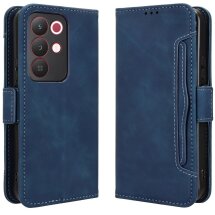 Чехол-книжка с карманами Deexe Wallet Stand для Realme C85 Pro - Blue: фото 1 из 15