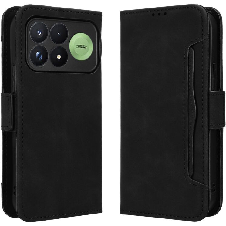 Чехол-книжка с карманами Deexe Wallet Stand для Xiaomi Poco F9 Pro - Black: фото 2 из 17