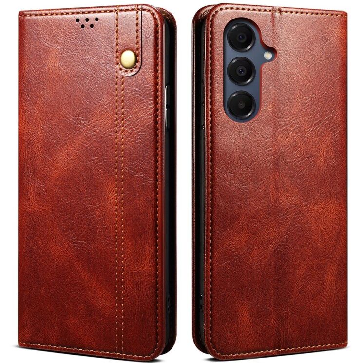 Чохол-книжка з кишеньками UniCase Leather Wallet для Samsung Galaxy A57 (A576) - Brown: фото 1 з 8