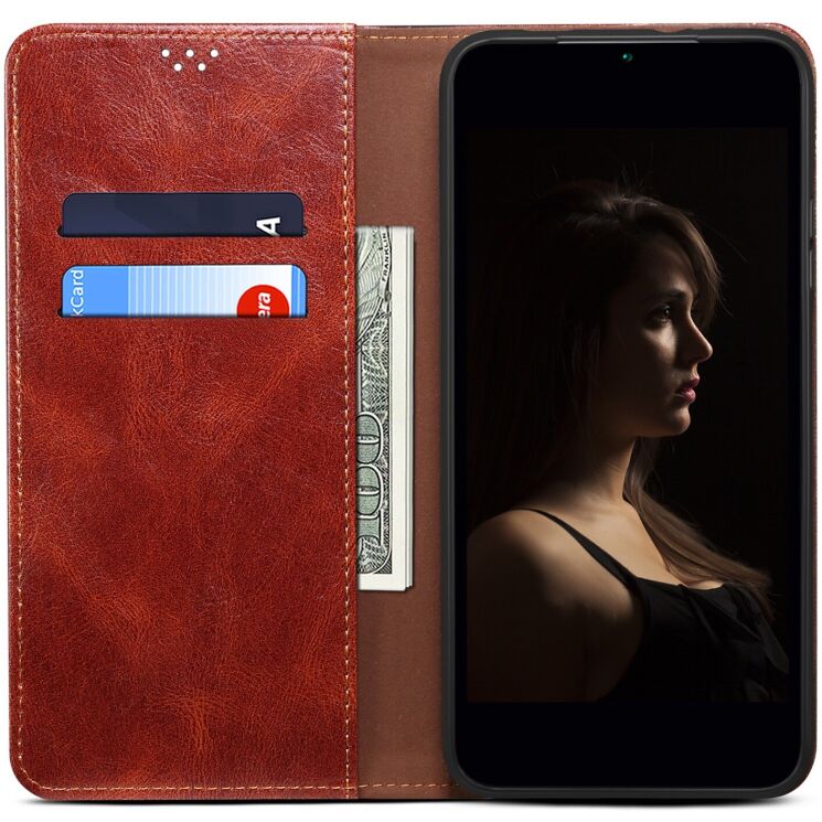 Чохол-книжка з кишеньками UniCase Leather Wallet для Samsung Galaxy A57 (A576) - Brown: фото 2 з 8