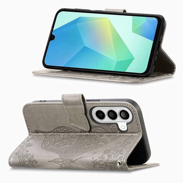 Чехол-книжка с рисунком UniCase Butterfly Pattern для Samsung Galaxy A37 (A376) - Grey: фото 3 из 10