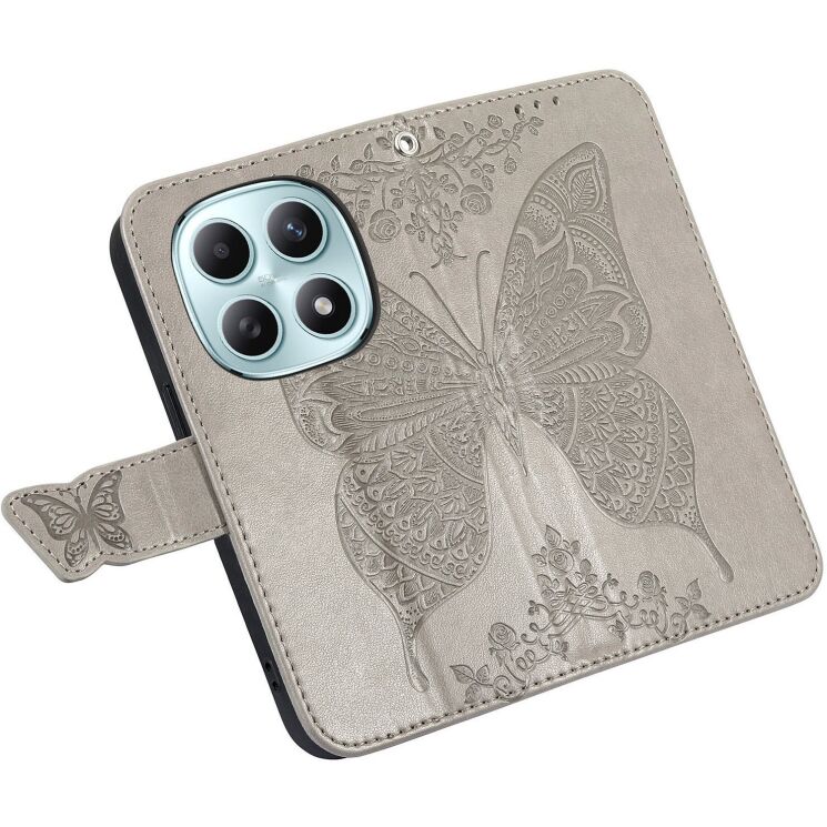 Чехол-книжка с рисунком UniCase Butterfly Pattern для Xiaomi Redmi Note 15 (4G/5G) / Poco M8 5G - Grey: фото 4 из 8