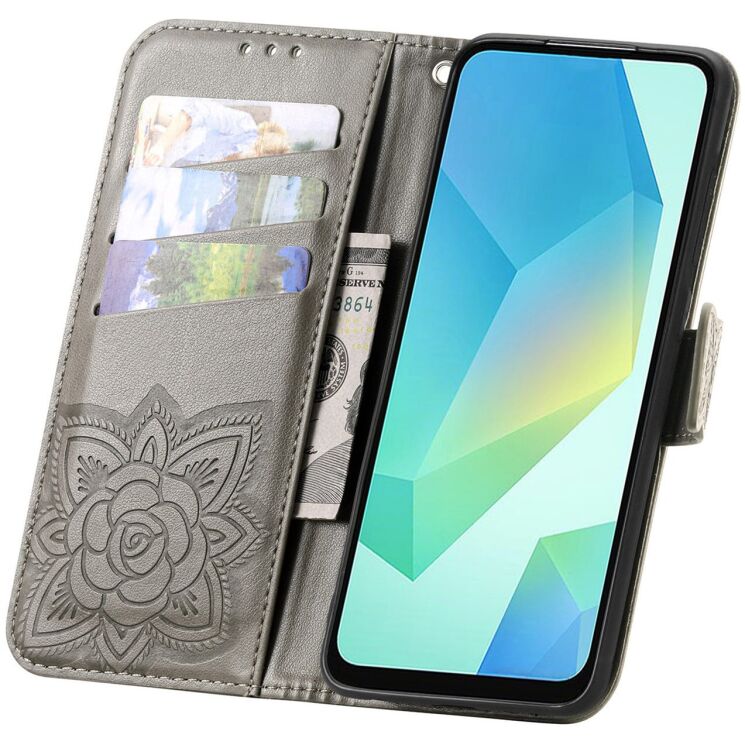 Чехол-книжка с рисунком UniCase Butterfly Pattern для Xiaomi Redmi Note 15 (4G/5G) / Poco M8 5G - Grey: фото 2 из 8