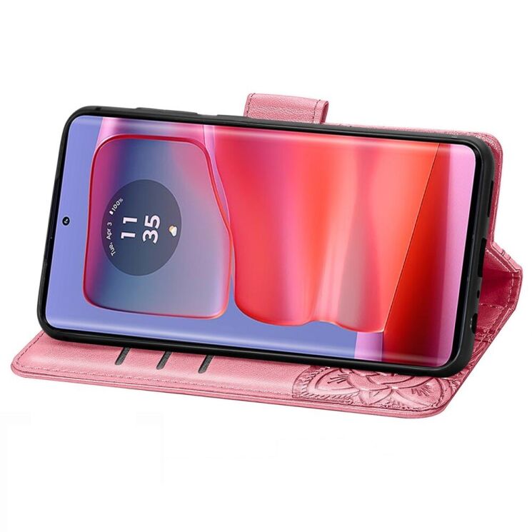 Чехол-книжка UniCase Butterfly Pattern для Motorola Edge 50 Pro - Pink: фото 3 из 8