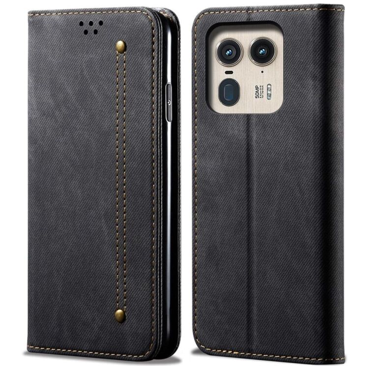 Чохол-книжка UniCase Jeans Wallet для Motorola Edge 50 Ultra - Black: фото 1 з 6