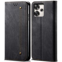 Чехол-книжка UniCase Jeans Wallet для Xiaomi Poco F6 - Black: фото 1 из 6