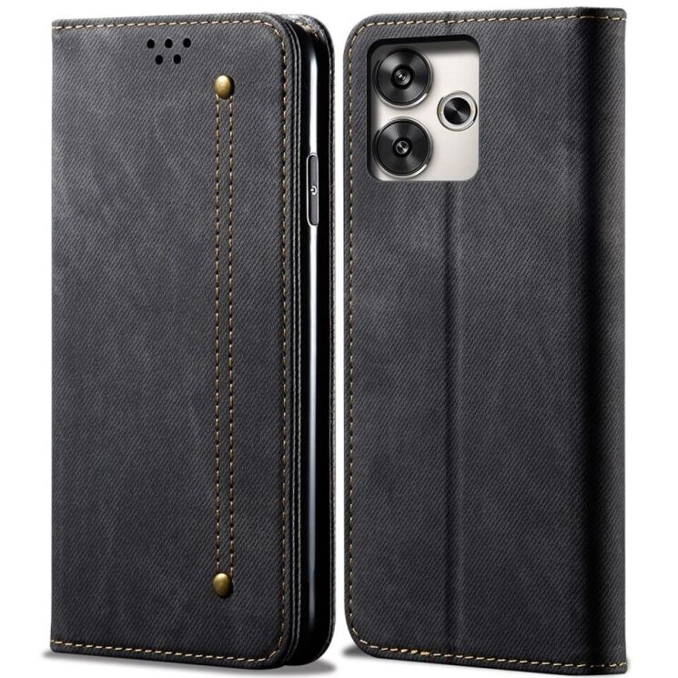 Чохол-книжка UniCase Jeans Wallet для Xiaomi Poco F6 - Black: фото 1 з 6
