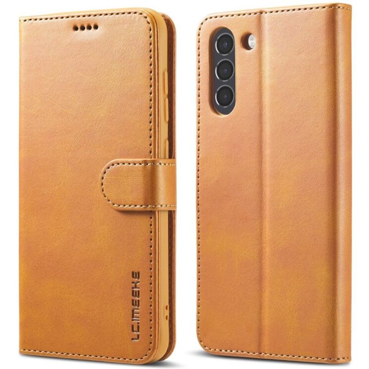 Чехол LC.IMEEKE Wallet Case для Samsung Galaxy S21 FE (G990) - Brown: фото 1 из 10