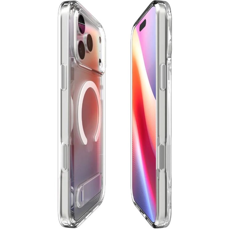 Чехол с подставкой Spigen Ultra Hybrid S (MagFit) для iPhone 17 Pro Max (ACS09893) - Clear White: фото 5 из 18