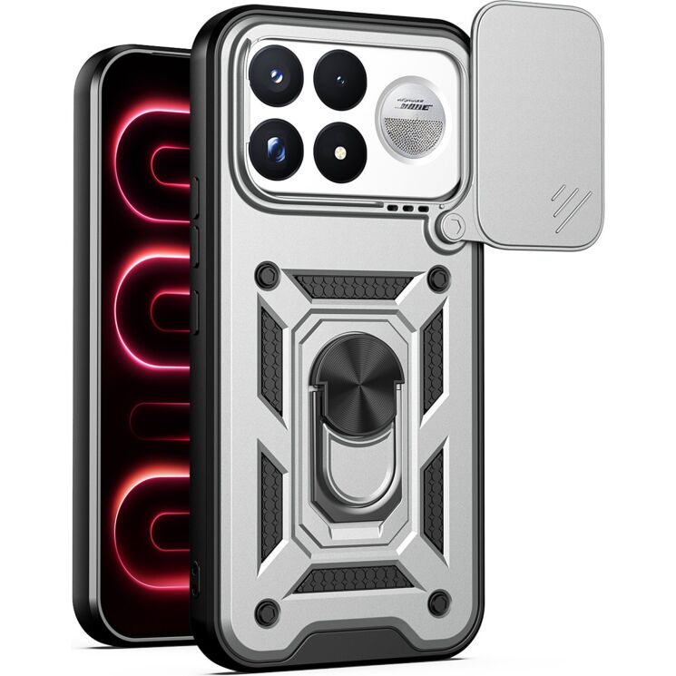 Чохол із захистом камери Deexe Armor Shield для Xiaomi Poco F9 Ultra - Silver (430129S) Чохол із захистом камери Deexe Armor Shield для Xiaomi Poco F9 Ultra - Silver: фото 1 з 9