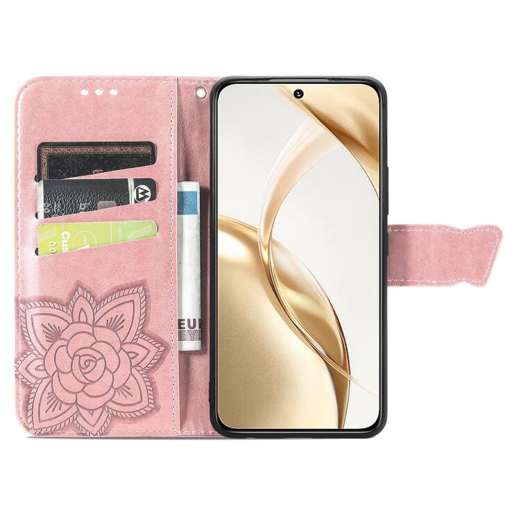 Чохол-книжка з малюнком UniCase Butterfly Pattern для Honor 200 - Rose Gold: фото 2 з 7