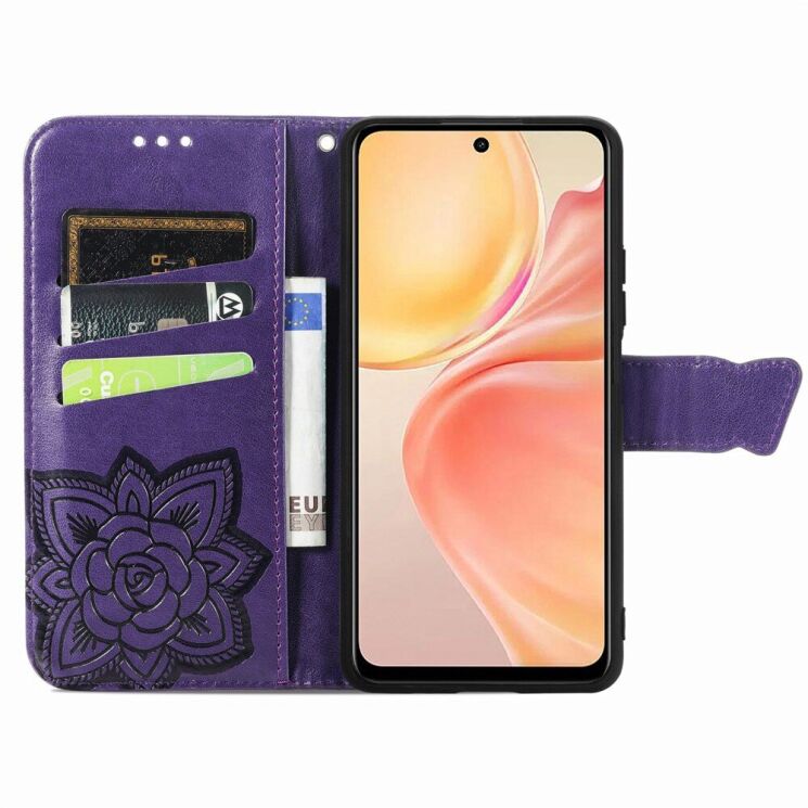 Чохол UniCase Butterfly Pattern для Infinix Smart 9 (X6532) - Dark Purple: фото 2 з 6