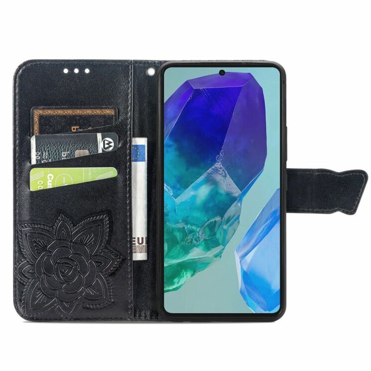 Чехол UniCase Butterfly Pattern для Motorola Moto G55 - Black: фото 2 из 7