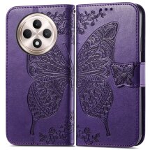 Чехол UniCase Butterfly Pattern для OPPO Reno 12 F/FS - Dark Purple: фото 1 из 10