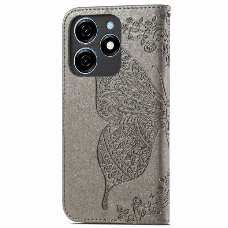 Чехол UniCase Butterfly Pattern для TECNO Spark 20C - Grey: фото 5 из 8