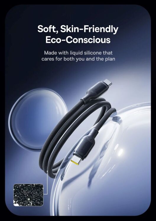 Кабель Baseus PicoGo Type-С to Type-C (240W, 1m) E0423300 - Black: фото 9 з 15