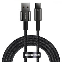 Кабель Baseus Tungsten Gold USB to Type-C (100W, 2m) CAWJ000101 - Black: фото 1 з 23