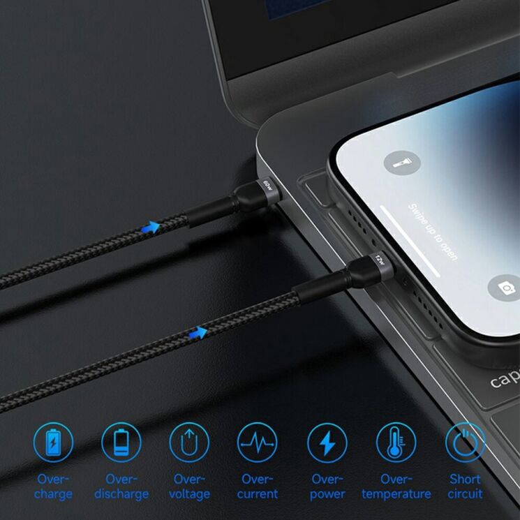 Кабель DEVIA EC648 Extreme Speed Series Type-C to Type-C + Lightning 60W (1.2m) - Black: фото 6 з 8